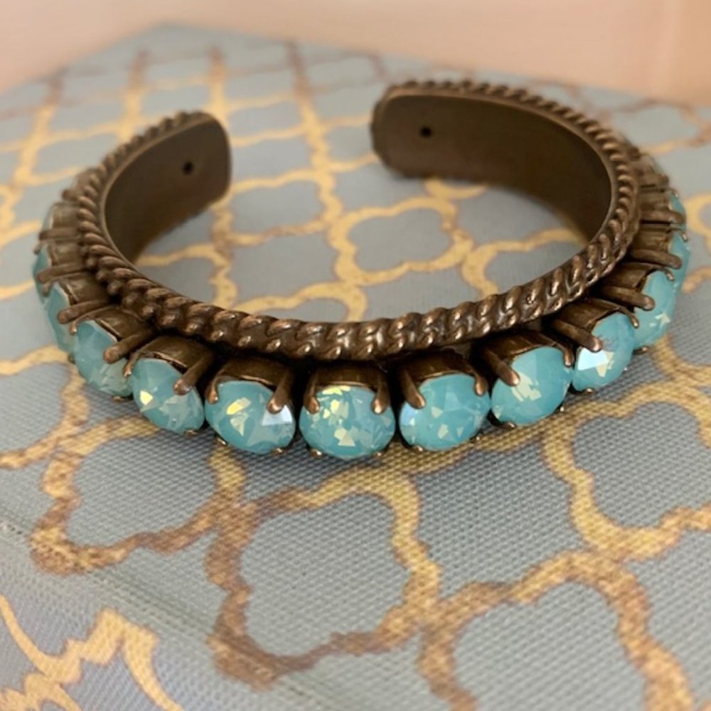 Sorrelli Antiqued Gold Swarovski Cuff Bracelet
